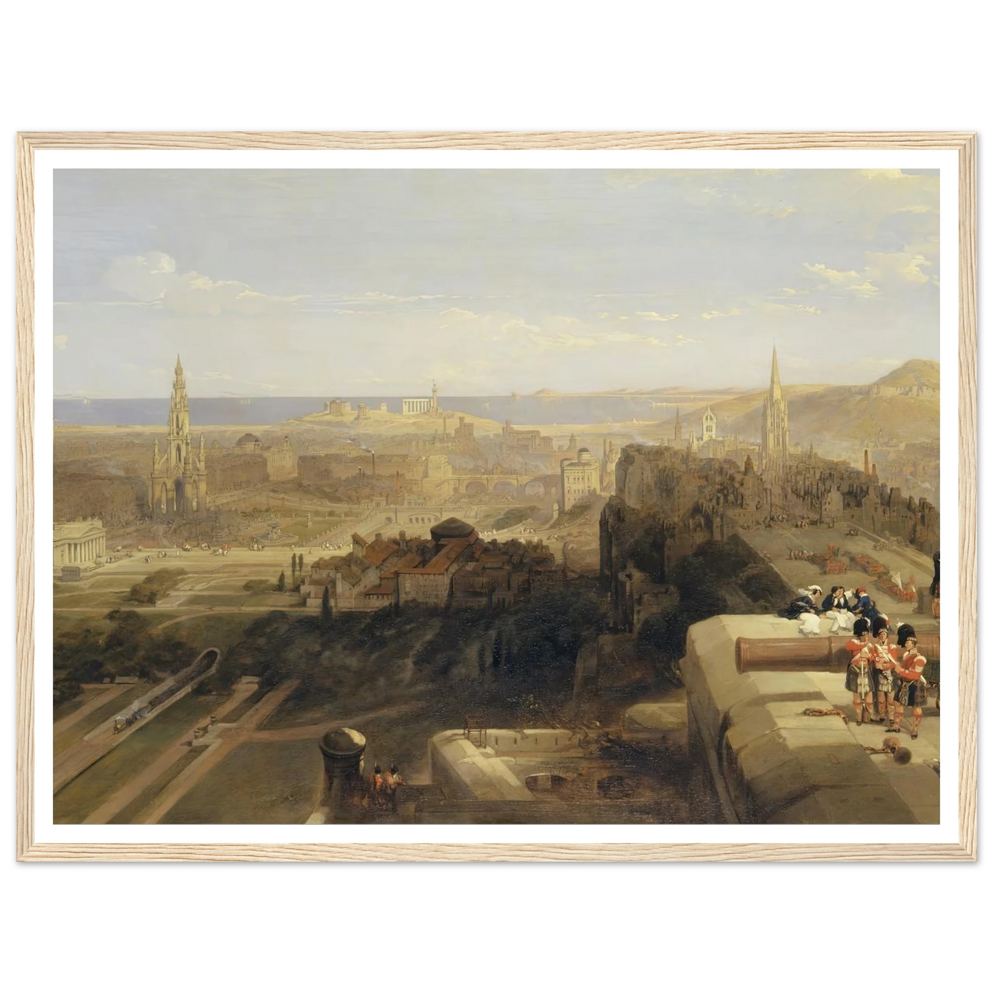 Edinburgh from the Castle Art Print | David Roberts - Framed Poster - 30x40 cm / 12x16″ - Black frame
