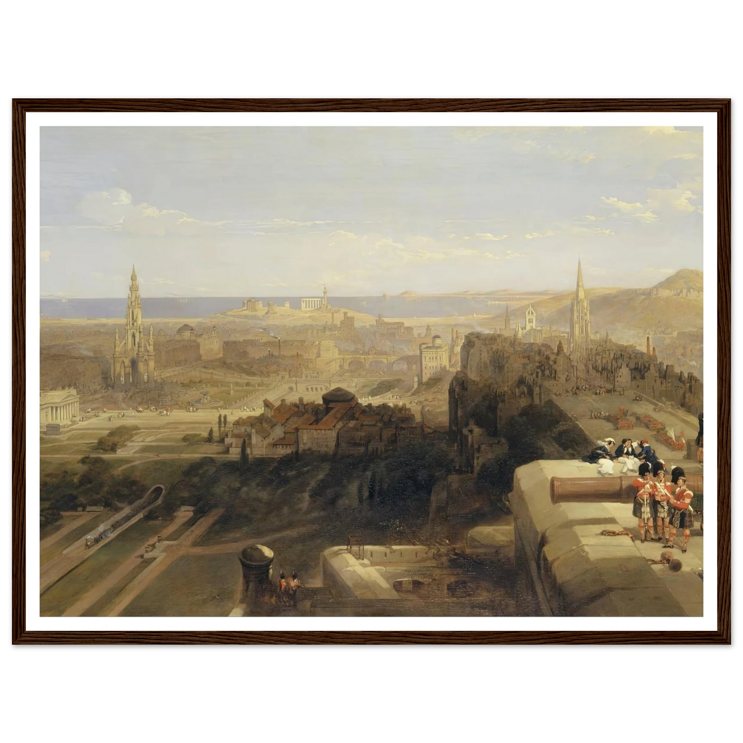 Edinburgh from the Castle Art Print | David Roberts - Framed Poster - 30x40 cm / 12x16″ - Black frame