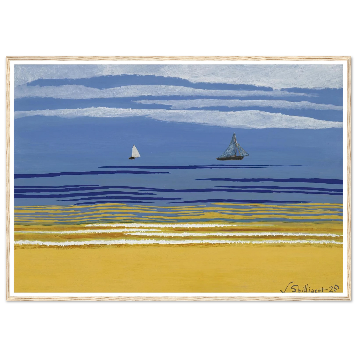 Marine avec bateaux à voiles (1925) Art Print | Leon Spilliaert-Quipham Collections