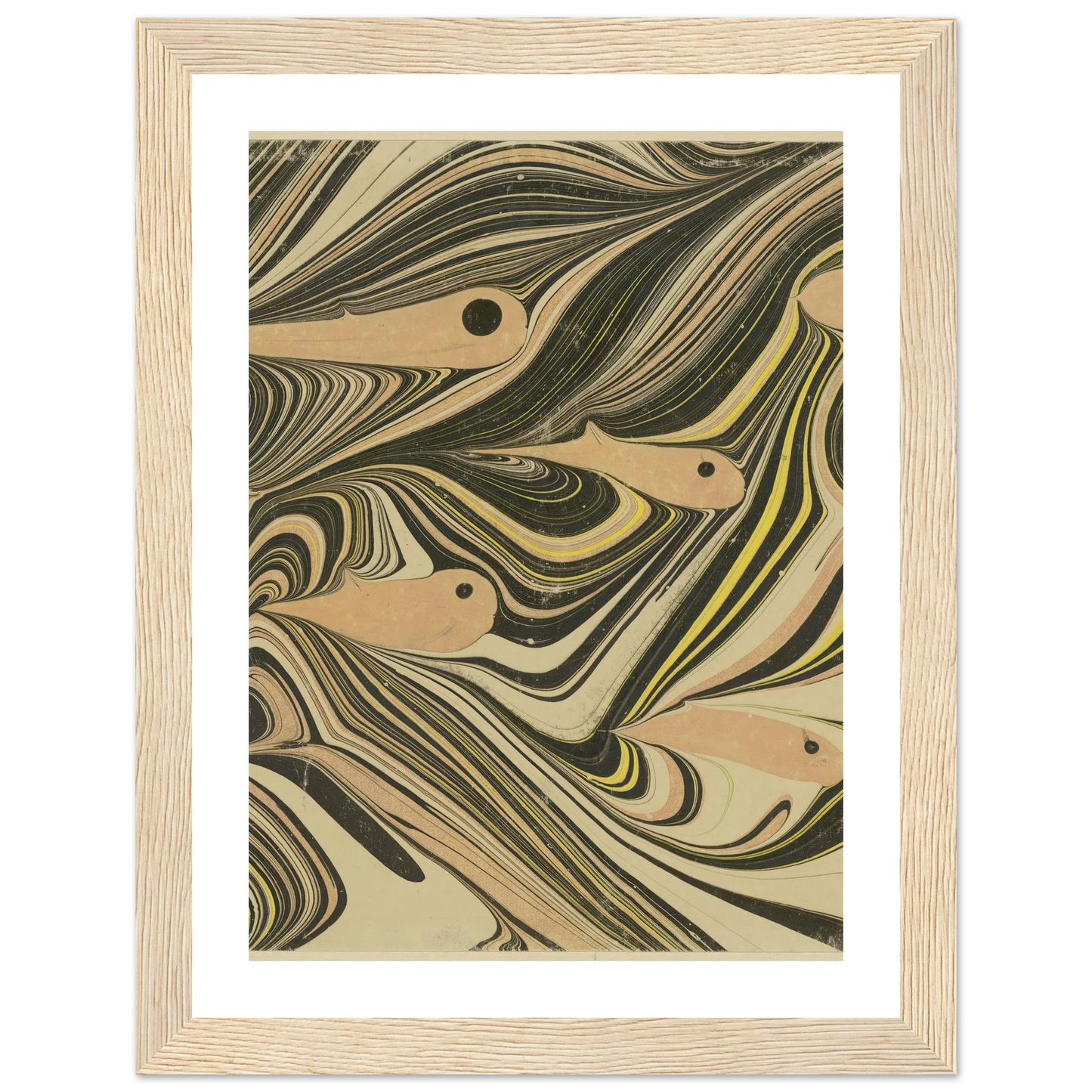 Marmorpapier (mit Fischmotiven) (1903 - 1907) Art Print | Josef Hoffmann-Quipham Collections
