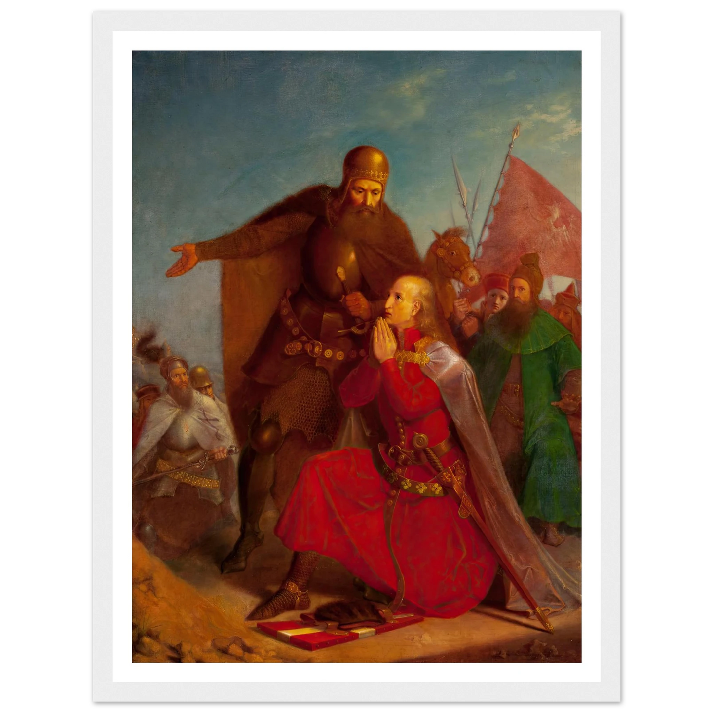 Władysław Jagiełło and Vytautas praying before the battle of Grunwald (1855) Art Print | Jan Matejko-Quipham Collections