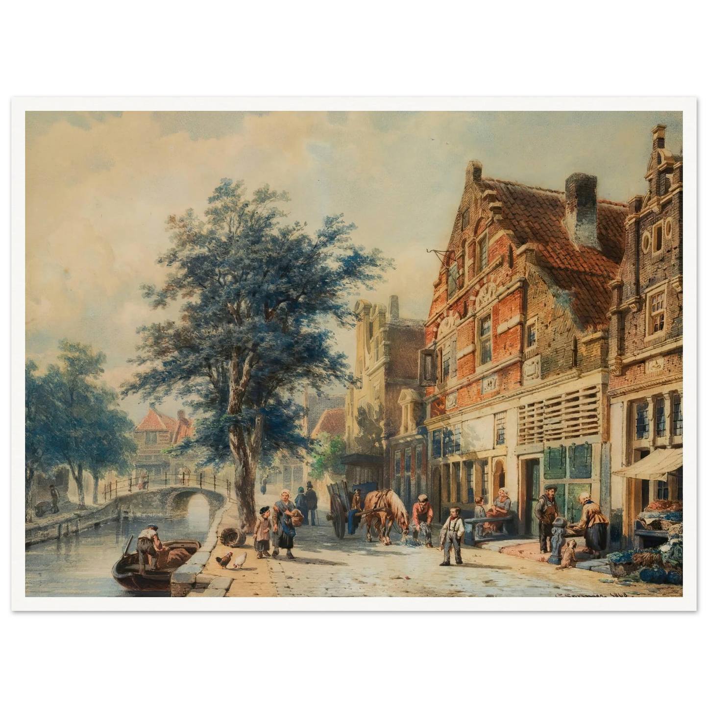 The Havendijk, Enkhuizen, In Summer (1868) Art Print | Cornelis Springer-Quipham Collections