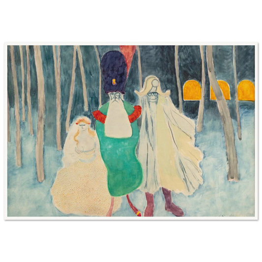 Mascarade. Léopold II, Napoléon et la bouquetière (1906) Art Print | Leon Spilliaert-Quipham Collections