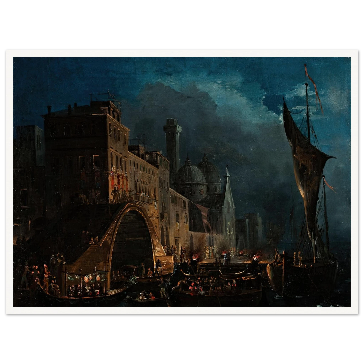 A Venetian Gala Night (1824-1838) Art Print | Ippolito Caffi-Quipham Collections