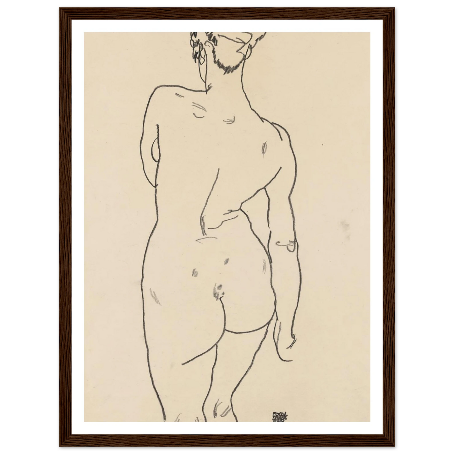 Weiblicher Rückenakt (1998) Art Print | Egon Schiele-Quipham Collections
