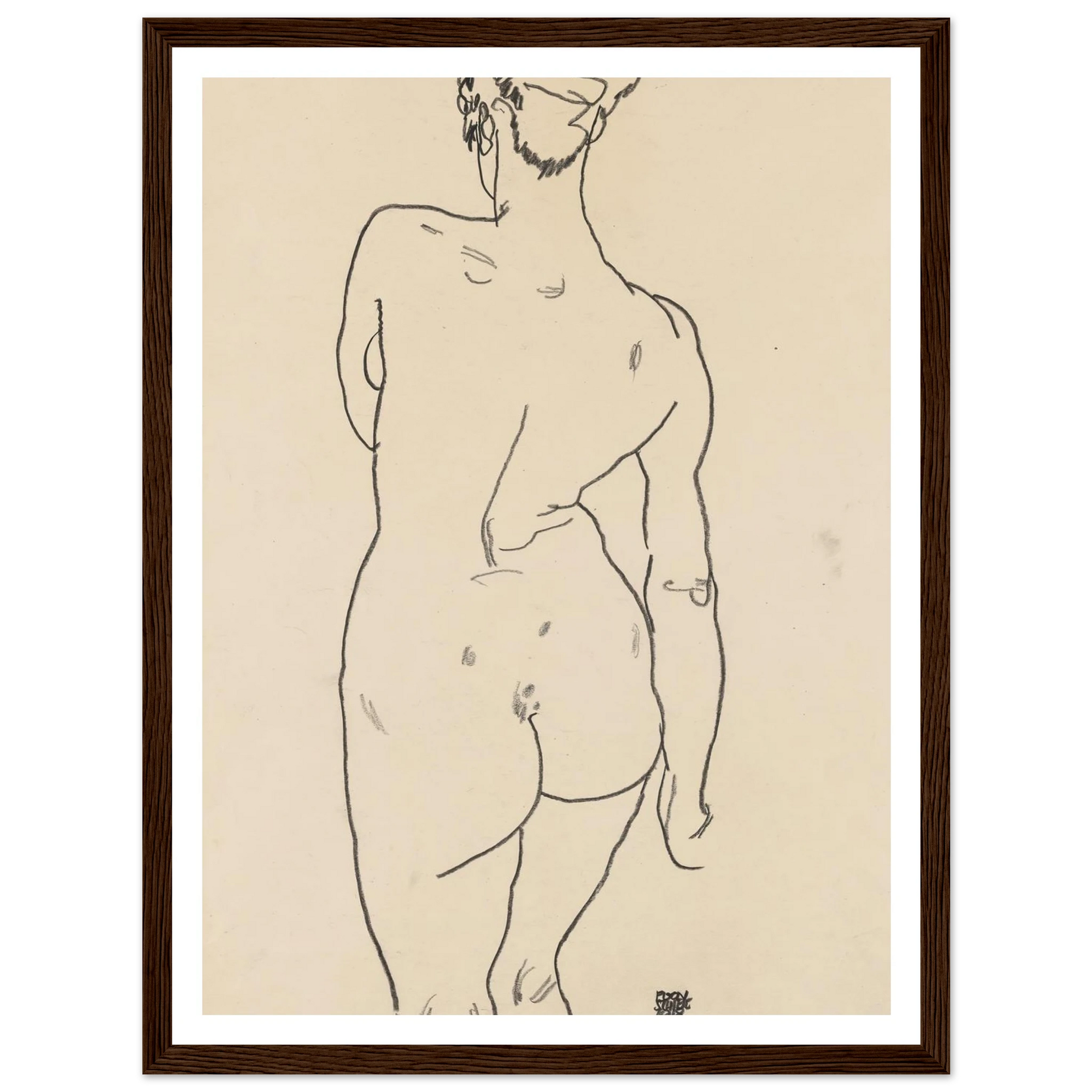 Weiblicher Rückenakt (1998) Art Print | Egon Schiele-Quipham Collections