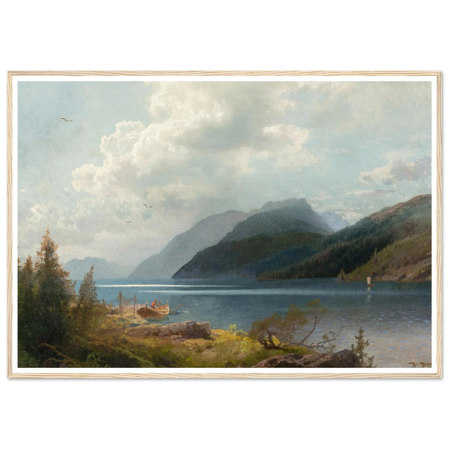 Mountain Lake, Sagne Fjord, Norway Art Print | Hermann Ottomar Herzog-Quipham Collections