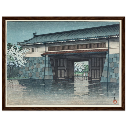 Sakuradamon no harusame (Spring rain at Sakurada Gate) (1952) Art Print | Kawase Hasui-Quipham Collections