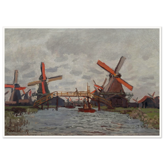 Mills at Westzijderveld near Zaandam (1871) Art Print | Claude Monet-Quipham Collections