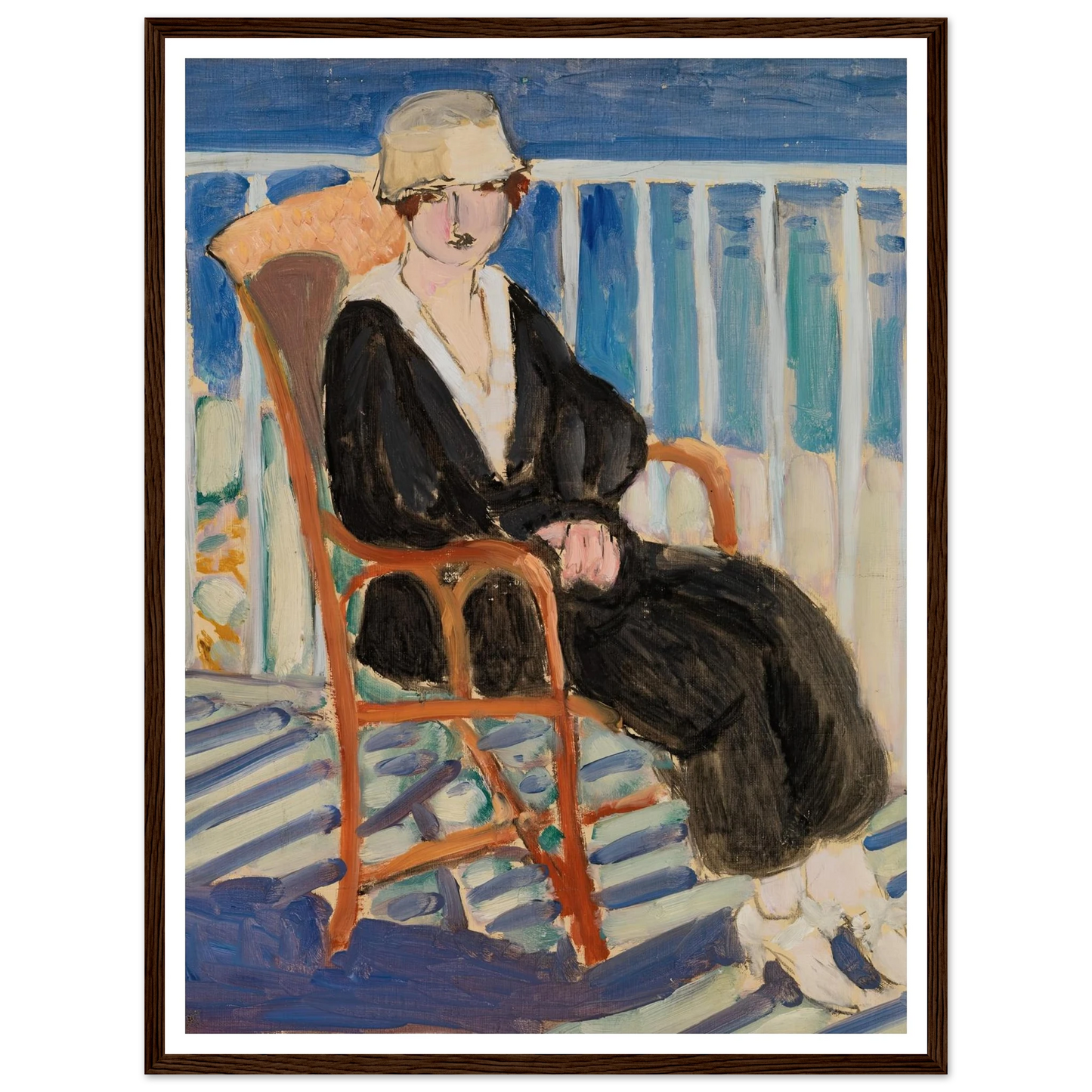 Young Girl on a Balcony over the Ocean (Jeune fille au balcon sur la mer) (1918) Art Print | Henri Matisse-Quipham Collections