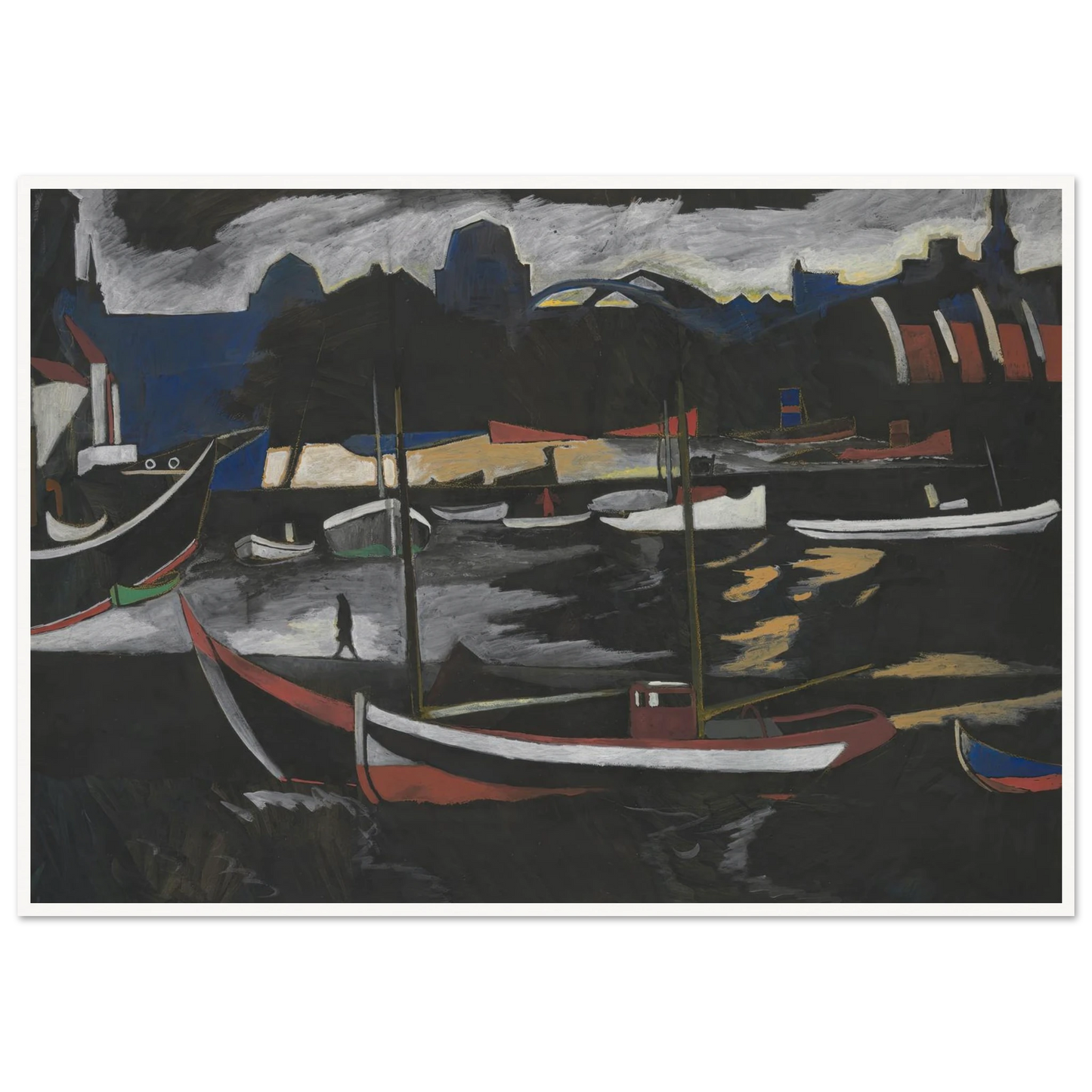 Handelsdokken te Oostende (1924) Art Print | Leon Spilliaert-Quipham Collections