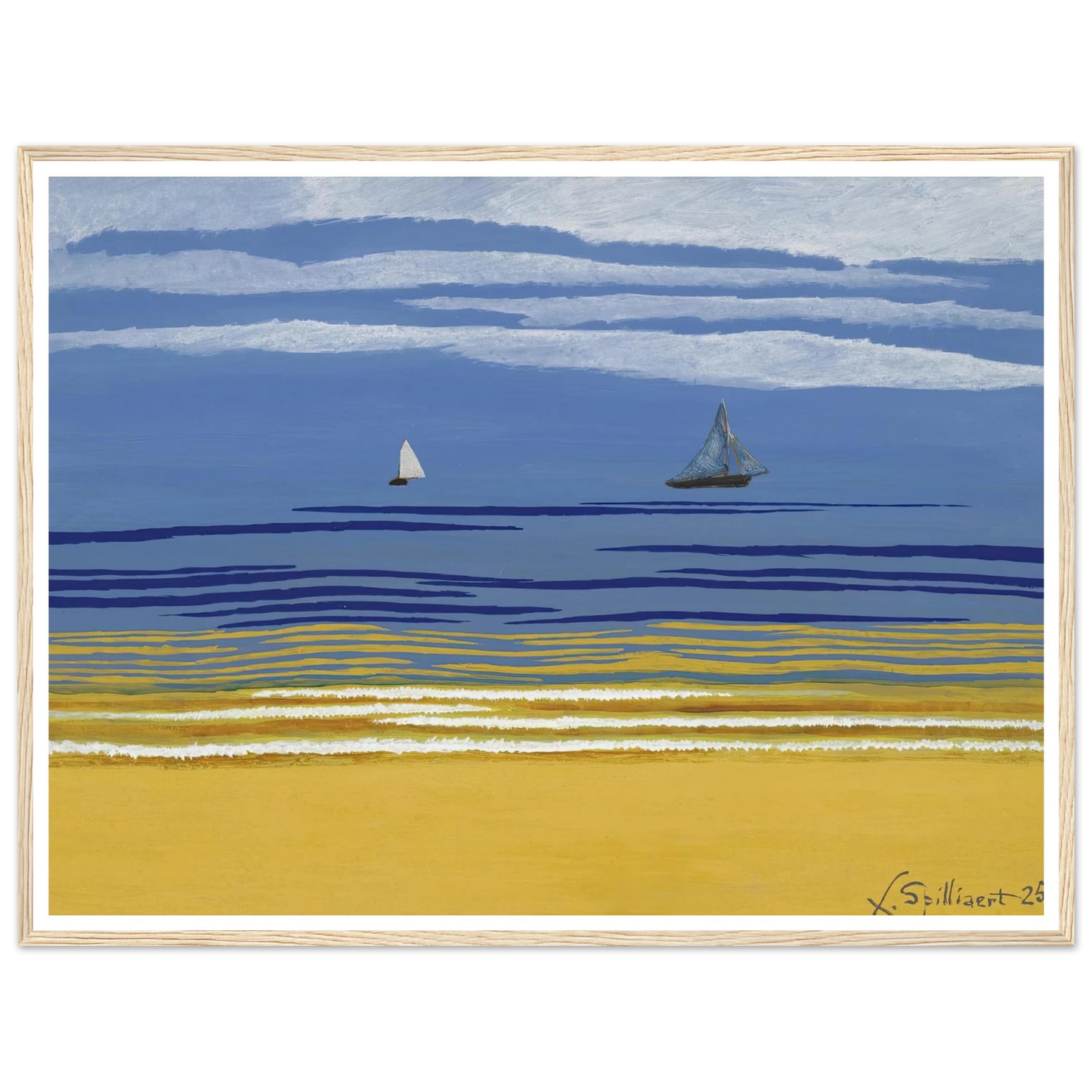 Marine avec bateaux à voiles (1925) Art Print | Leon Spilliaert-Quipham Collections