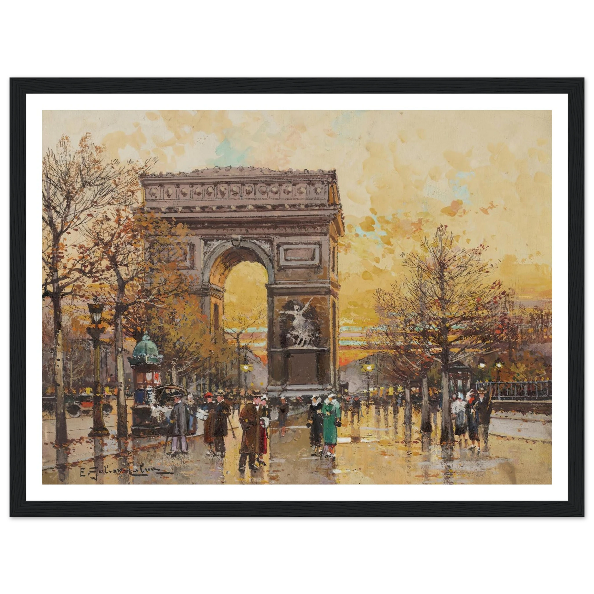 Arc de Triomphe in the Fall Art Print | Eugene Galien Laloue-Quipham Collections