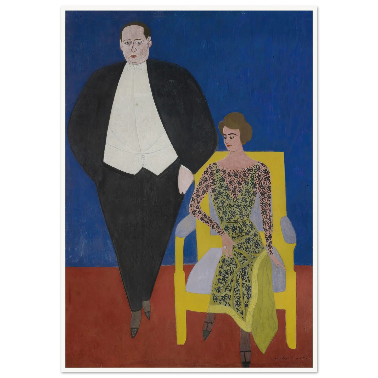 Portrait of Gustave en Norine Van Hecke (1920) Art Print | Leon Spilliaert-Quipham Collections