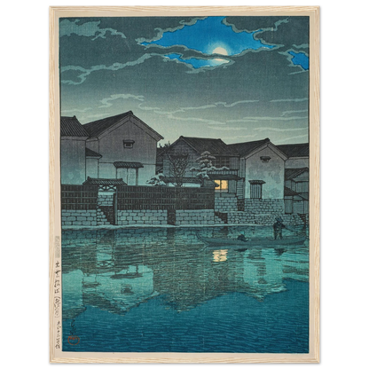 Izumo Matsue, oborozuki (Hazy moon at Matsue in Izumo) (1924) Art Print | Kawase Hasui-Quipham Collections