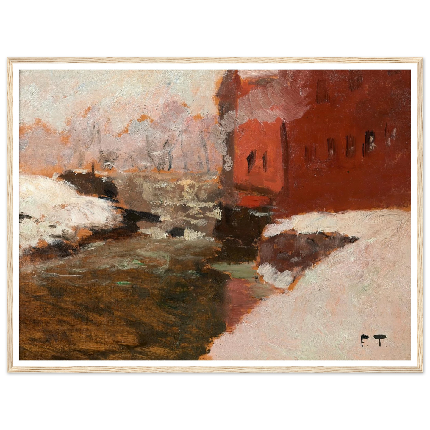 Den røde Fabrik (l’usine rouge) Art Print | Frits Thaulow-Quipham Collections