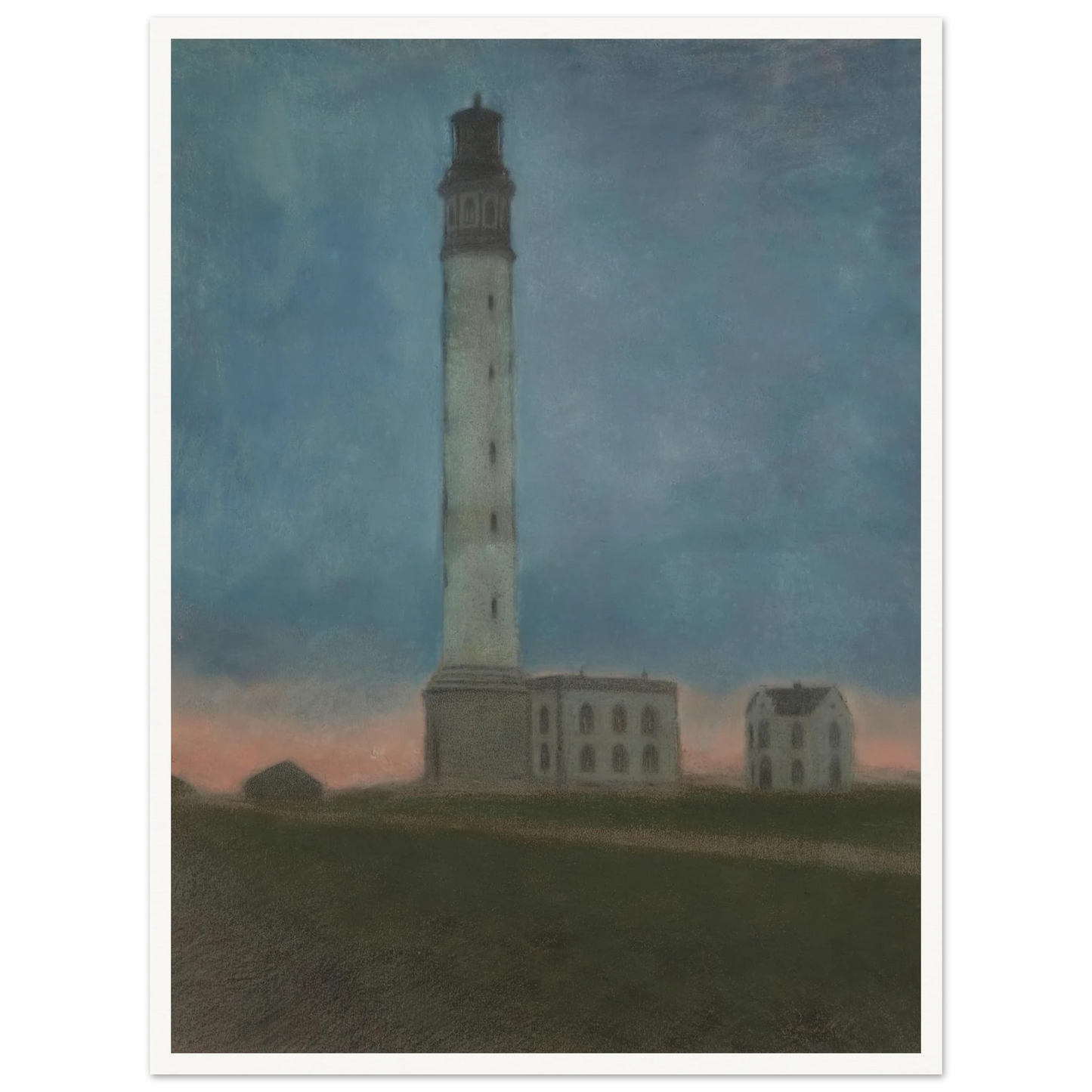 De vuurtoren van Oostende bij zonsopgang (1909) Art Print | Leon Spilliaert-Quipham Collections