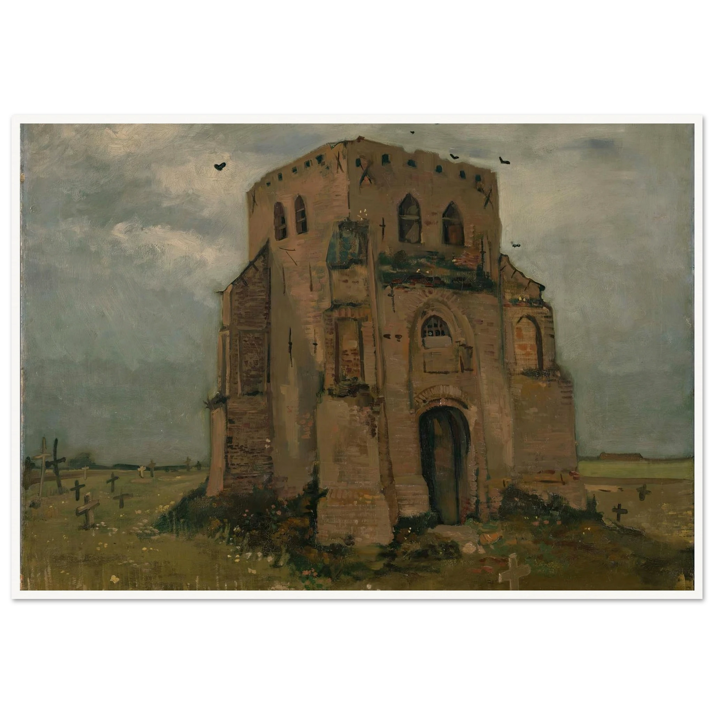 The old church tower at Nuenen (`The peasants’ churchyard’) (1885) Art Print | Vincent van Gogh-Quipham Collections