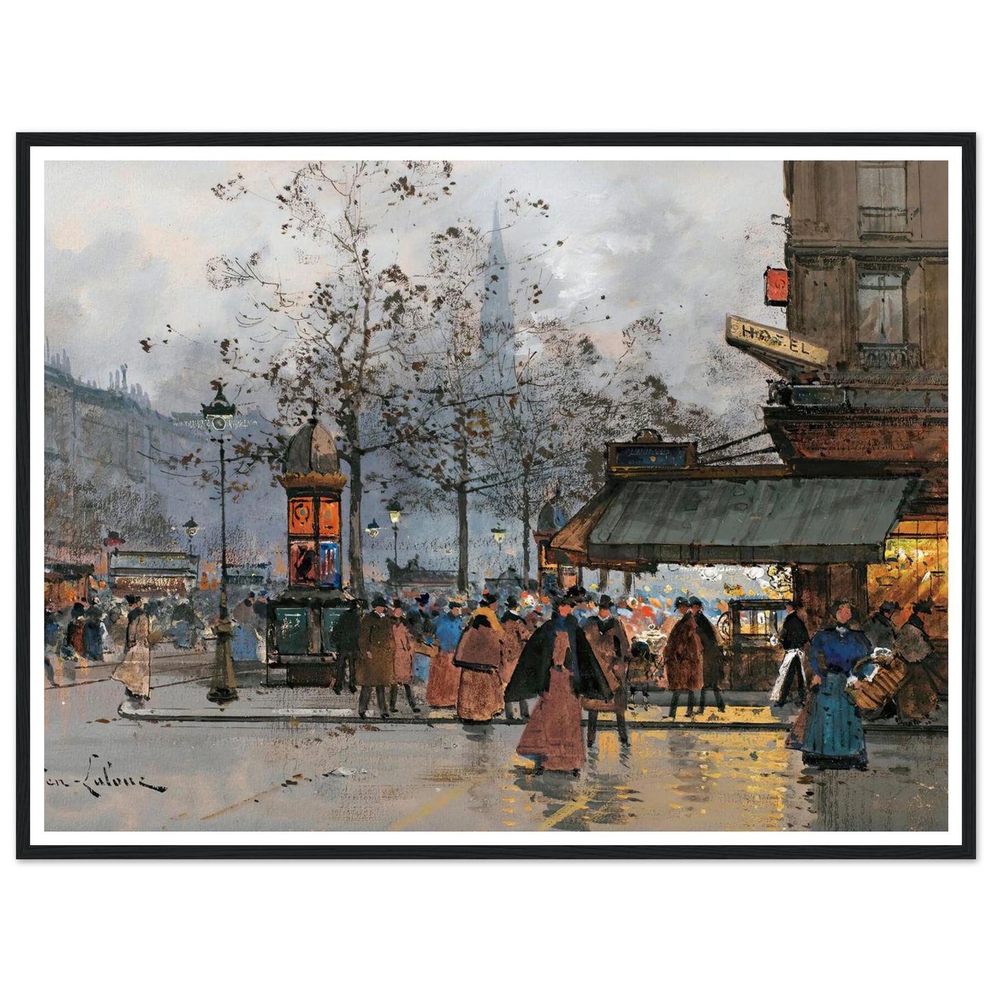 Boulevard Animé À Paris Art Print | Eugene Galien Laloue-Quipham Collections