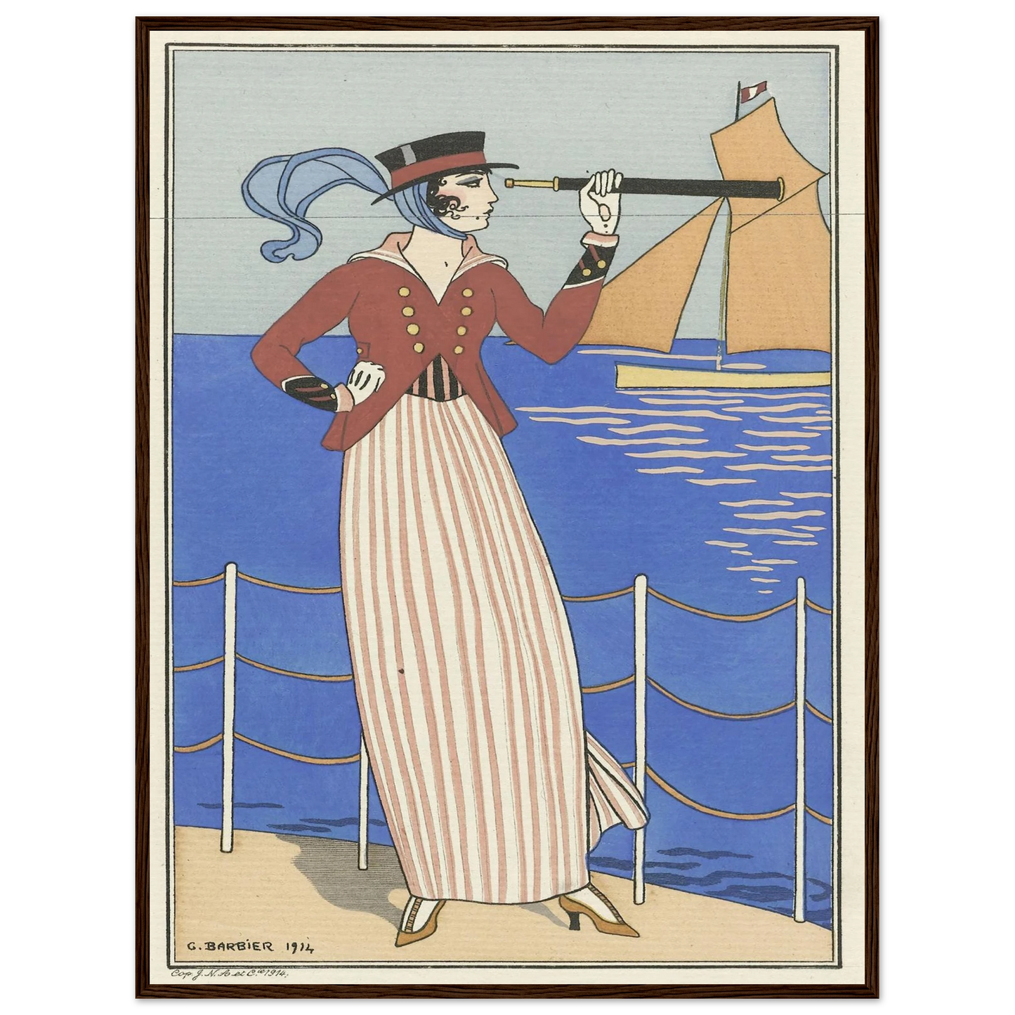 Costume de Yacht (1914) Art Print | George Barbier-Quipham Collections