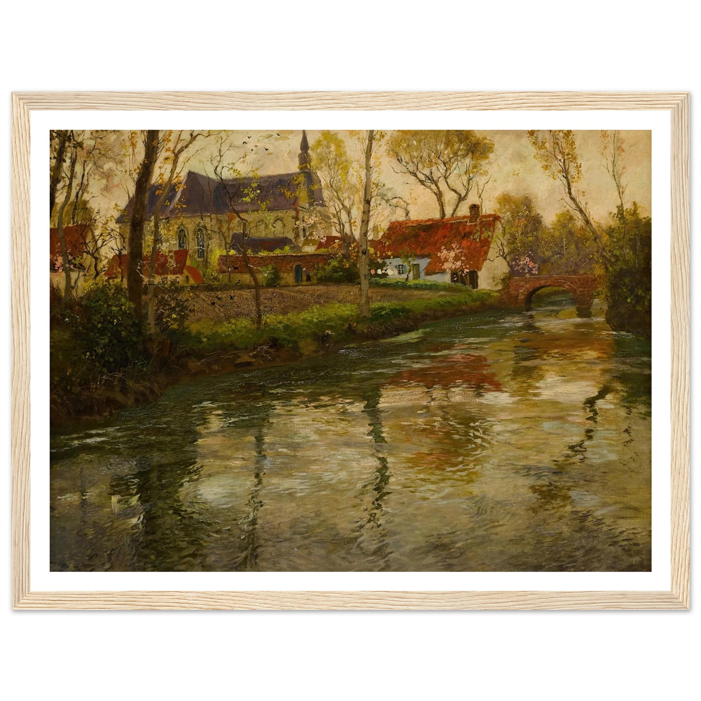 A River Landscape with a Church Beyond Art Print | Frits Thaulow-Quipham Collections