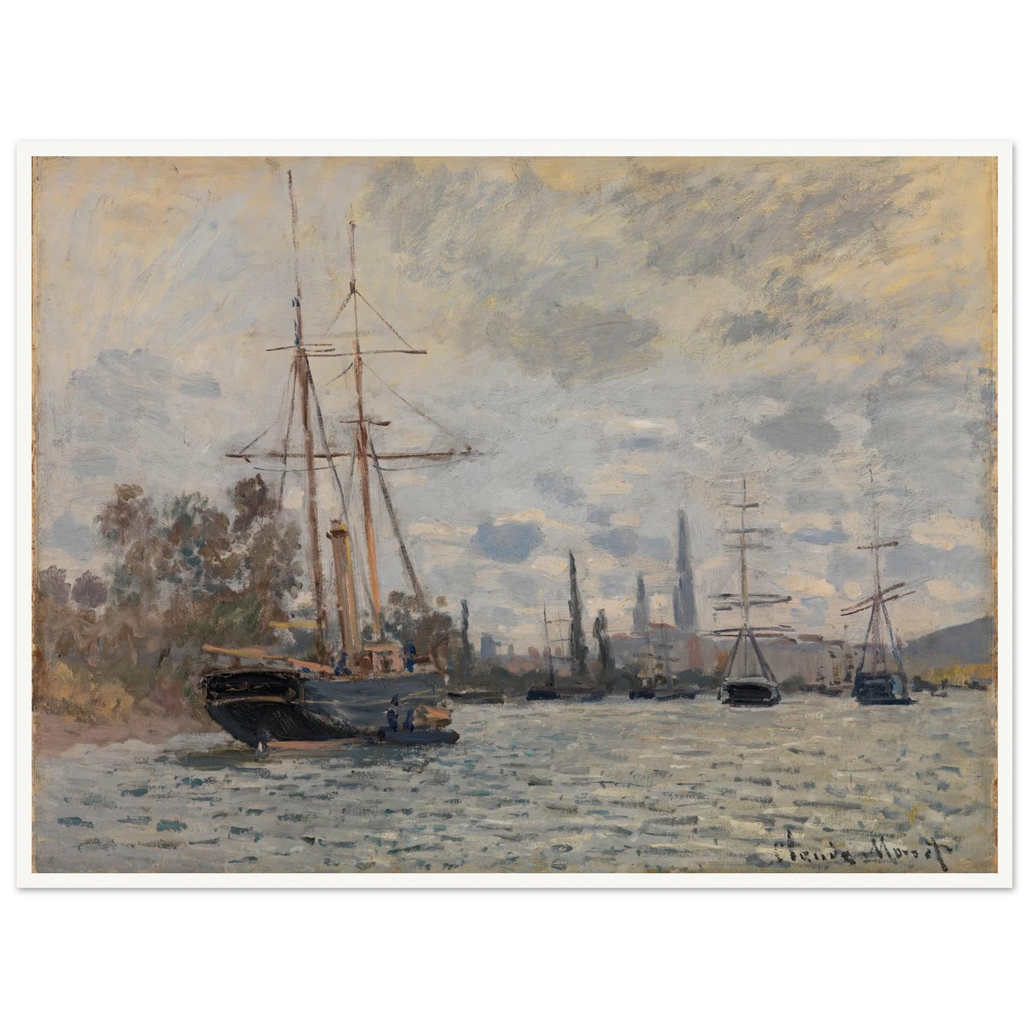 The Seine near Rouen (ca 1874) Art Print | Claude Monet-Quipham Collections