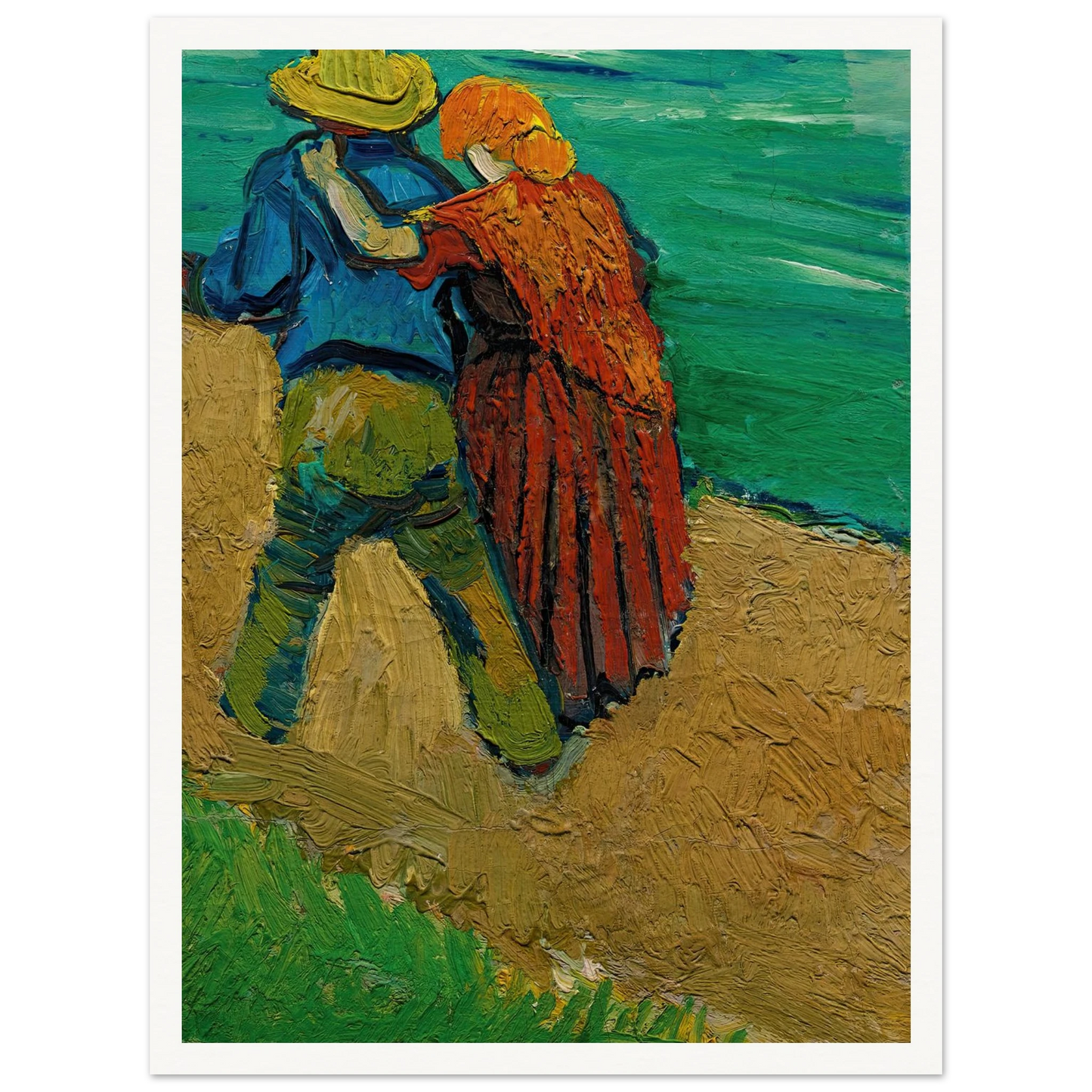 Eglogue En Provence – Un Couple D’amoureux (1888) Art Print | Vincent van Gogh - Framed Poster - 30x40 cm / 12x16″ - Black frame