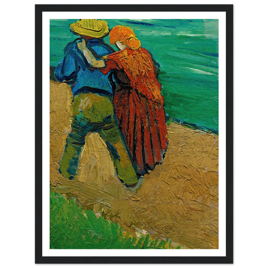 Eglogue En Provence – Un Couple D’amoureux (1888) Art Print | Vincent van Gogh - Framed Poster - 30x40 cm / 12x16″ - Black frame