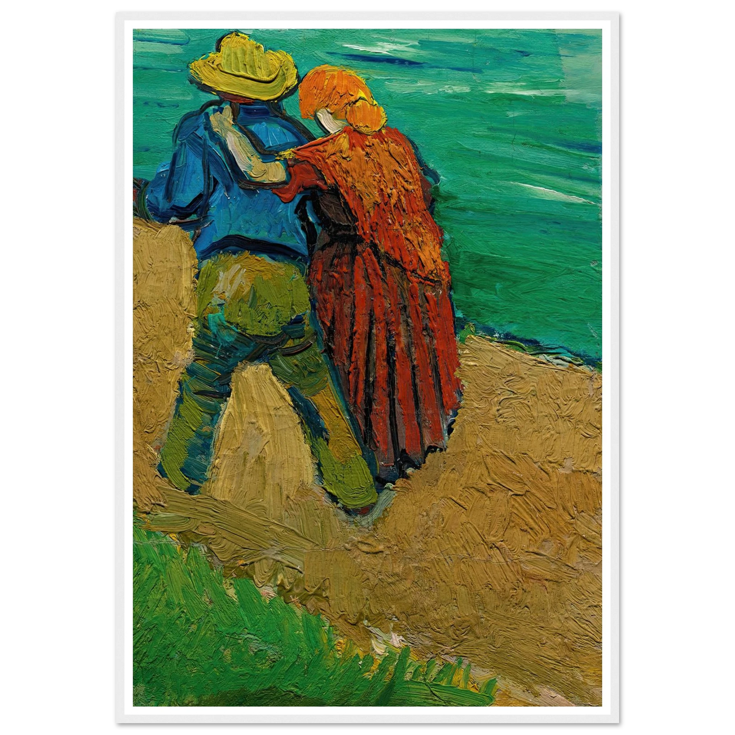 Eglogue En Provence – Un Couple D’amoureux (1888) Art Print | Vincent van Gogh - Framed Poster - 30x40 cm / 12x16″ - Black frame