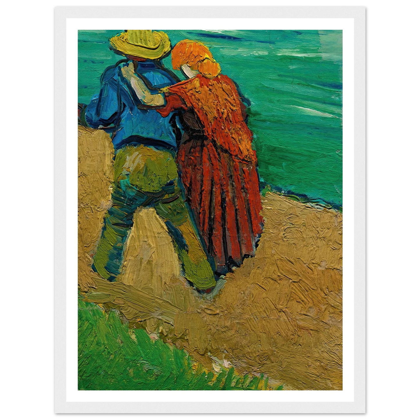 Eglogue En Provence – Un Couple D’amoureux (1888) Art Print | Vincent van Gogh - Framed Poster - 30x40 cm / 12x16″ - Black frame