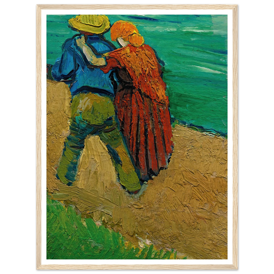 Eglogue En Provence – Un Couple D’amoureux (1888) Art Print | Vincent van Gogh - Framed Poster - 30x40 cm / 12x16″ - Black frame