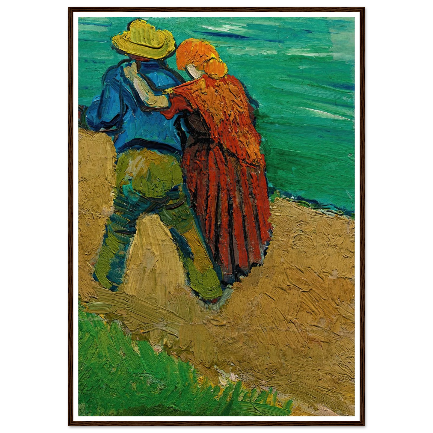 Eglogue En Provence – Un Couple D’amoureux (1888) Art Print | Vincent van Gogh - Framed Poster - 30x40 cm / 12x16″ - Black frame