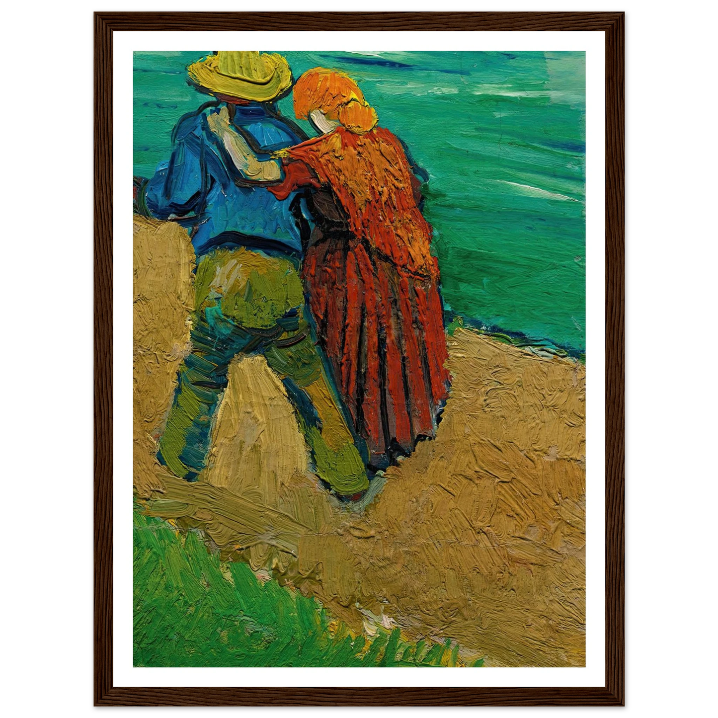 Eglogue En Provence – Un Couple D’amoureux (1888) Art Print | Vincent van Gogh - Framed Poster - 30x40 cm / 12x16″ - Black frame