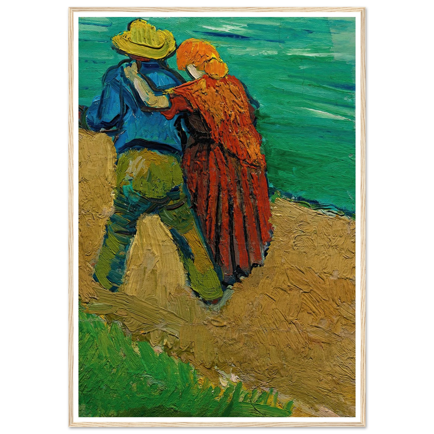Eglogue En Provence – Un Couple D’amoureux (1888) Art Print | Vincent van Gogh - Framed Poster - 30x40 cm / 12x16″ - Black frame
