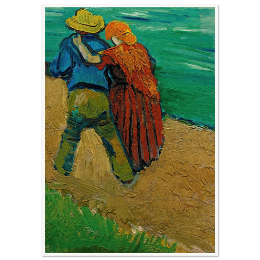 Eglogue En Provence – Un Couple D’amoureux (1888) Art Print | Vincent van Gogh - Framed Poster - 30x40 cm / 12x16″ - Black frame