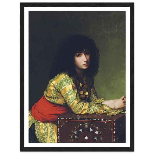 Egyptian girl (circa 1877) Art Print | Jean Leon Gerome - Framed Poster - 30x40 cm / 12x16″ - Black frame