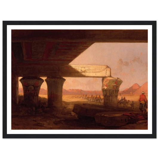 Egyptian Landscape with a Distant View of the Pyramids (1862) Art Print | David Roberts - Framed Poster - 30x40 cm / 12x16″ - Black frame