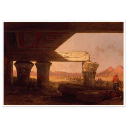 Egyptian Landscape with a Distant View of the Pyramids (1862) Art Print | David Roberts - Framed Poster - 30x40 cm / 12x16″ - Black frame