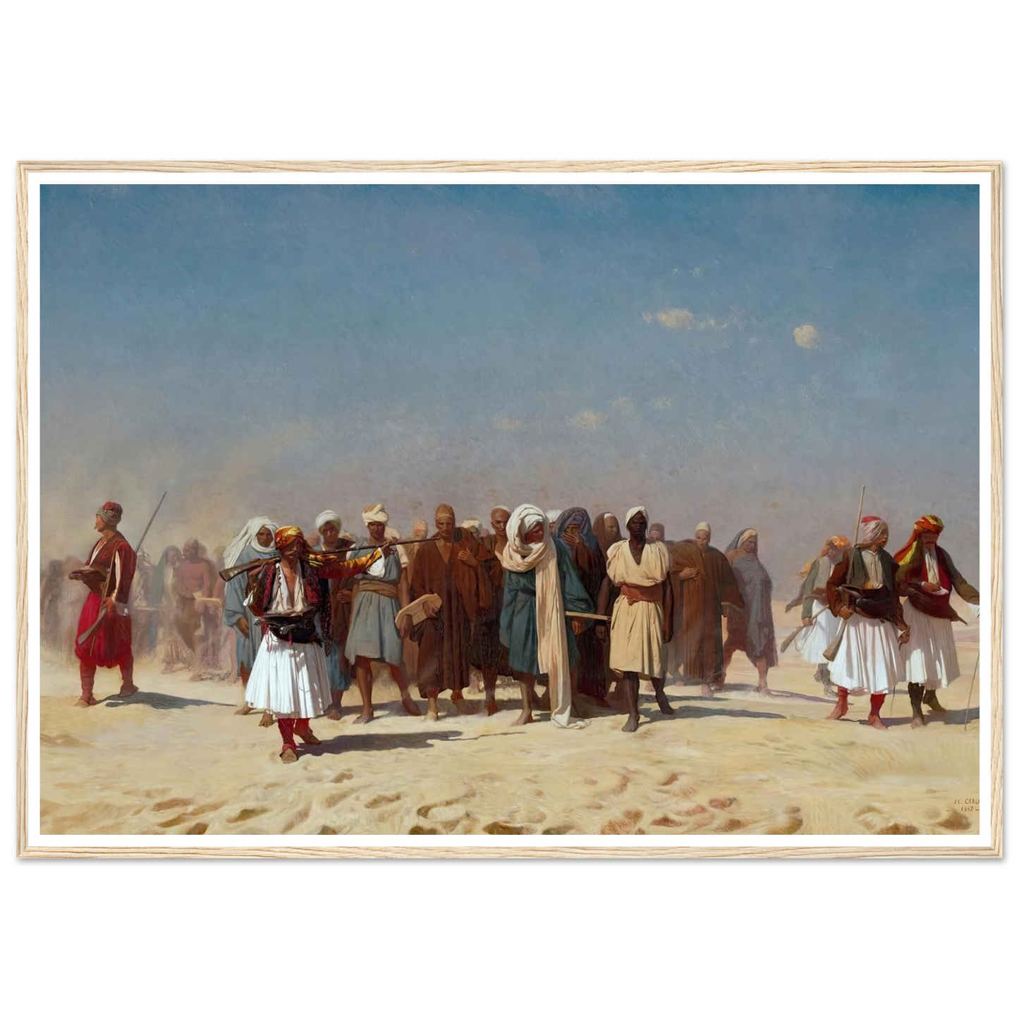 Egyptian Recruits Crossing The Desert (1857) Art Print | Jean Leon Gerome - Framed Poster - 30x40 cm / 12x16″ - Black frame