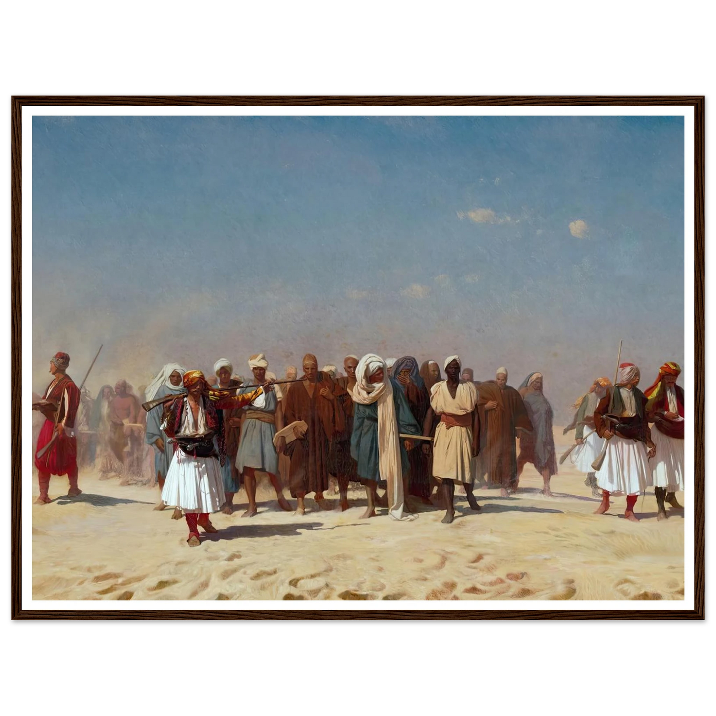 Egyptian Recruits Crossing The Desert (1857) Art Print | Jean Leon Gerome - Framed Poster - 30x40 cm / 12x16″ - Black frame
