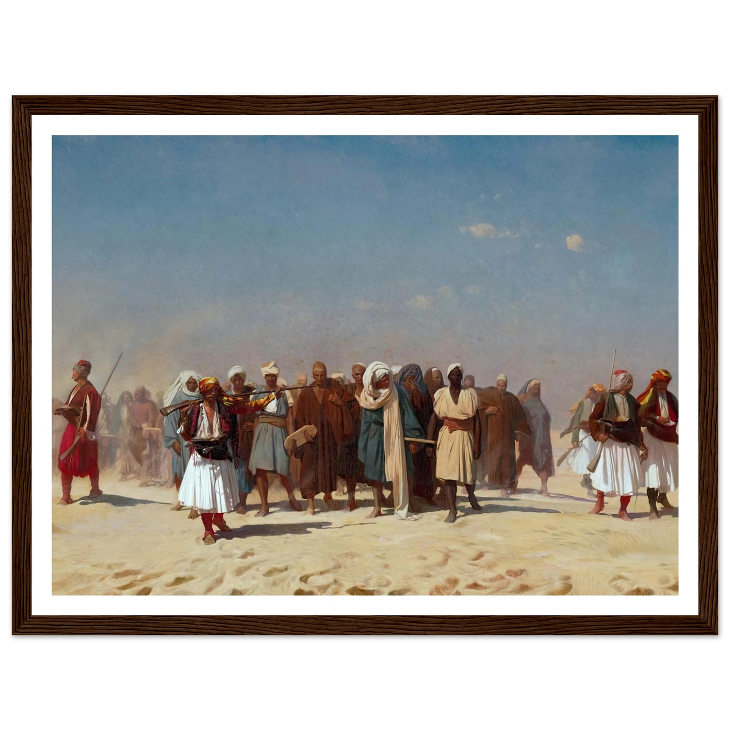 Egyptian Recruits Crossing The Desert (1857) Art Print | Jean Leon Gerome - Framed Poster - 30x40 cm / 12x16″ - Black frame