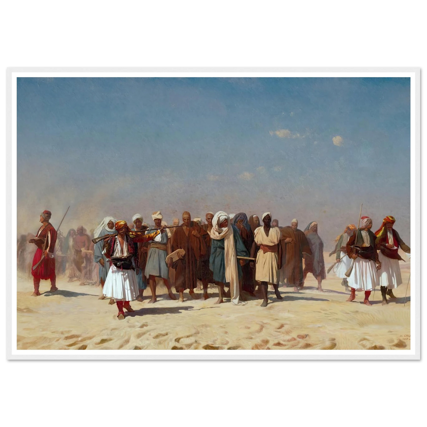 Egyptian Recruits Crossing The Desert (1857) Art Print | Jean Leon Gerome - Framed Poster - 30x40 cm / 12x16″ - Black frame