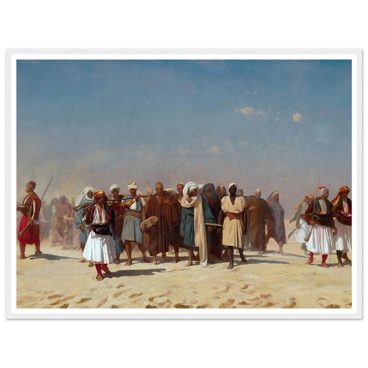 Egyptian Recruits Crossing The Desert (1857) Art Print | Jean Leon Gerome - Framed Poster - 30x40 cm / 12x16″ - Black frame