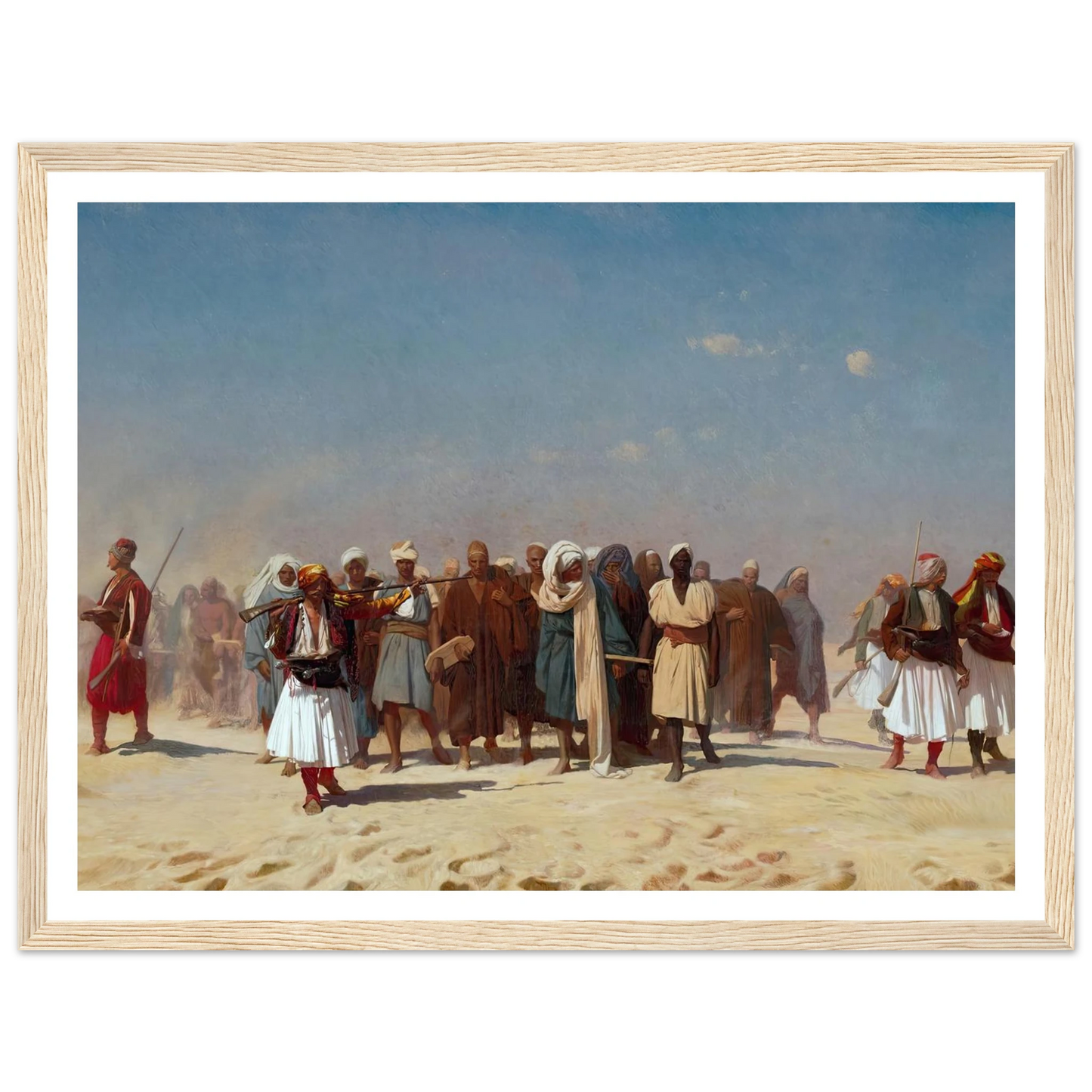 Egyptian Recruits Crossing The Desert (1857) Art Print | Jean Leon Gerome - Framed Poster - 30x40 cm / 12x16″ - Black frame