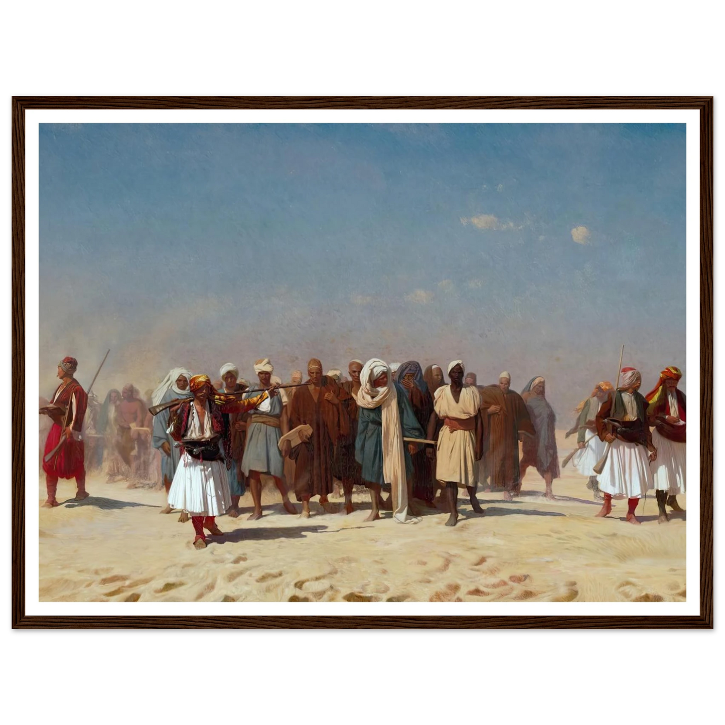 Egyptian Recruits Crossing The Desert (1857) Art Print | Jean Leon Gerome - Framed Poster - 30x40 cm / 12x16″ - Black frame