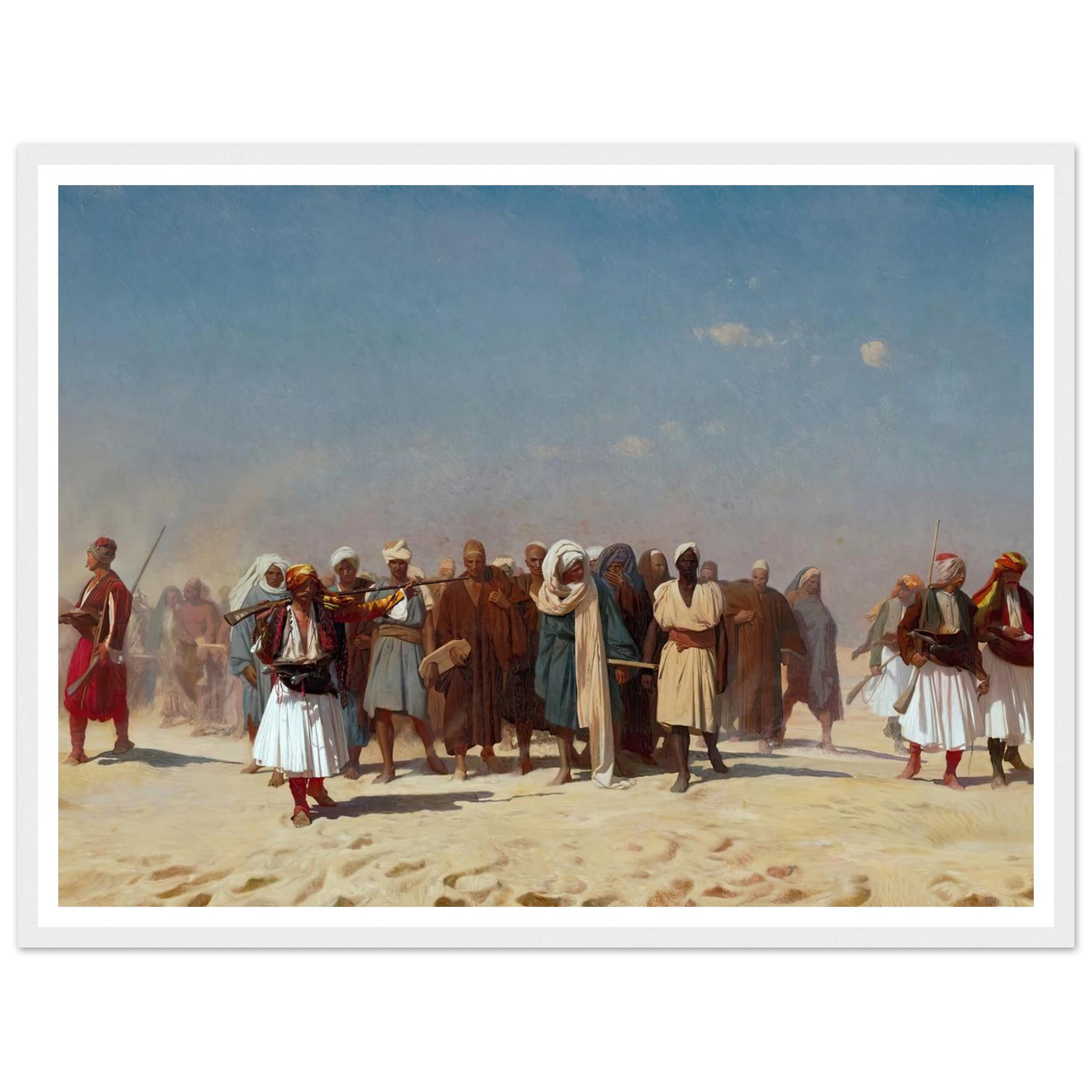Egyptian Recruits Crossing The Desert (1857) Art Print | Jean Leon Gerome - Framed Poster - 30x40 cm / 12x16″ - Black frame
