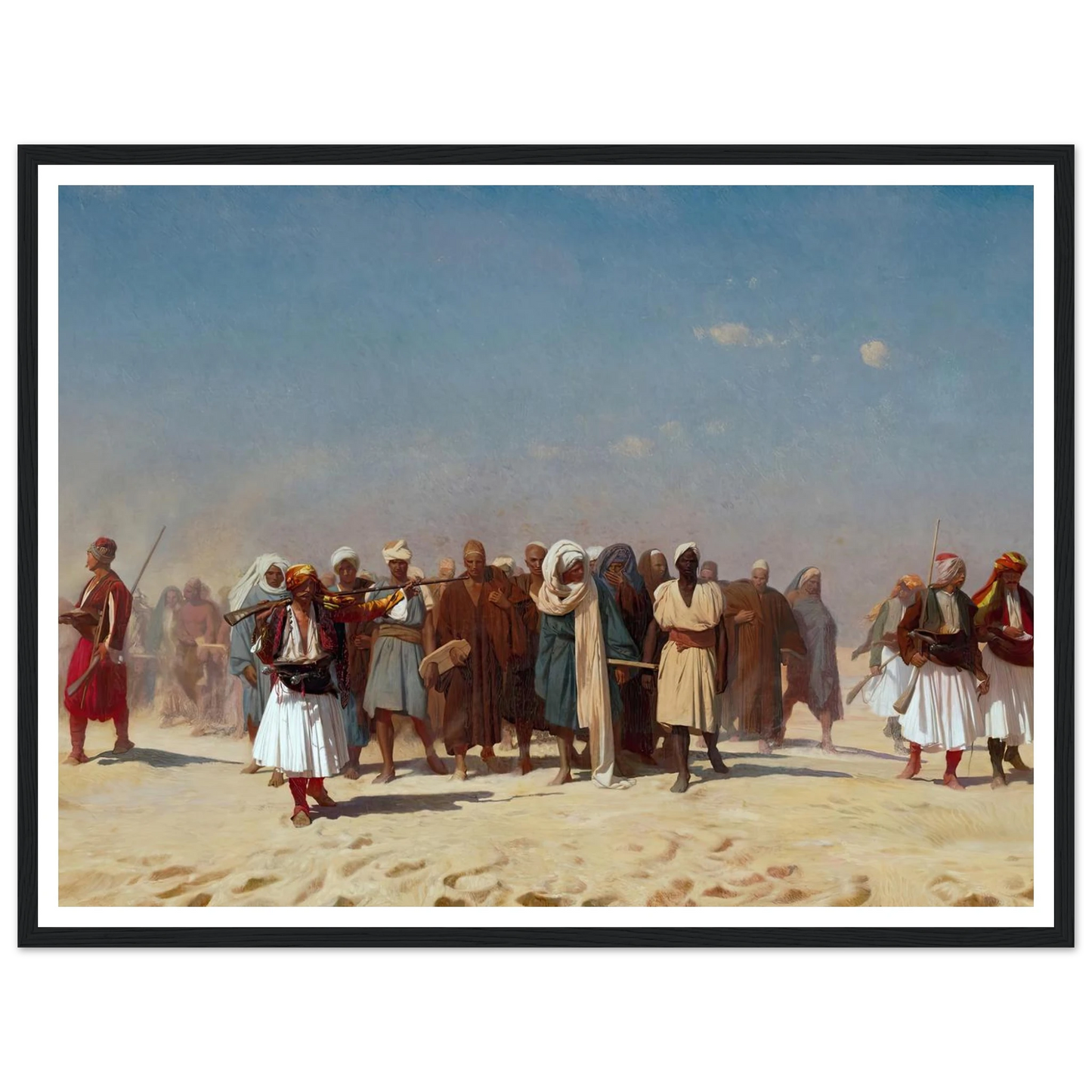 Egyptian Recruits Crossing The Desert (1857) Art Print | Jean Leon Gerome - Framed Poster - 30x40 cm / 12x16″ - Black frame