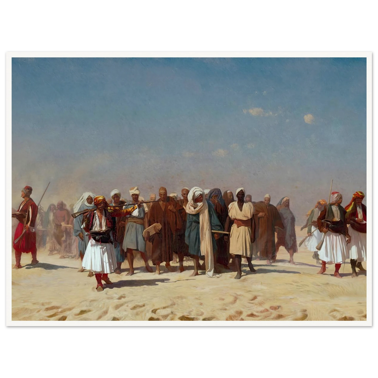 Egyptian Recruits Crossing The Desert (1857) Art Print | Jean Leon Gerome - Framed Poster - 30x40 cm / 12x16″ - Black frame