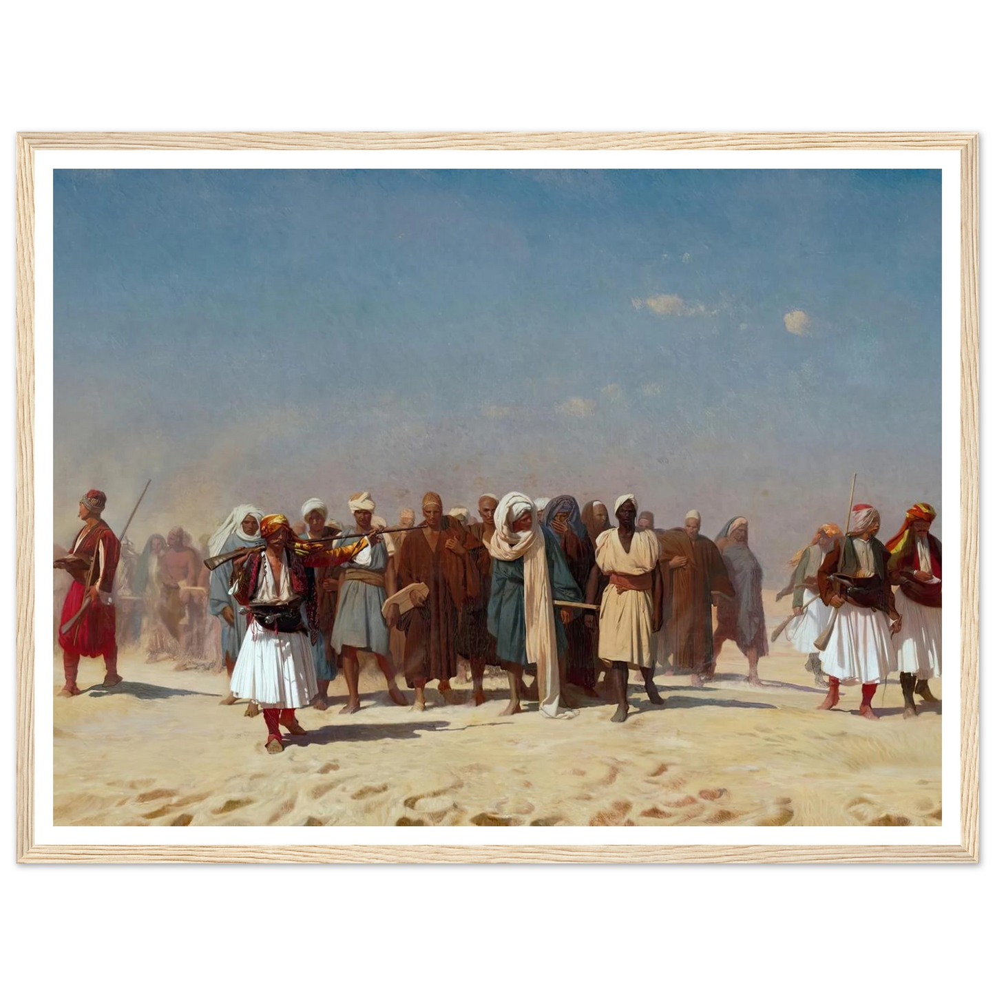Egyptian Recruits Crossing The Desert (1857) Art Print | Jean Leon Gerome - Framed Poster - 30x40 cm / 12x16″ - Black frame