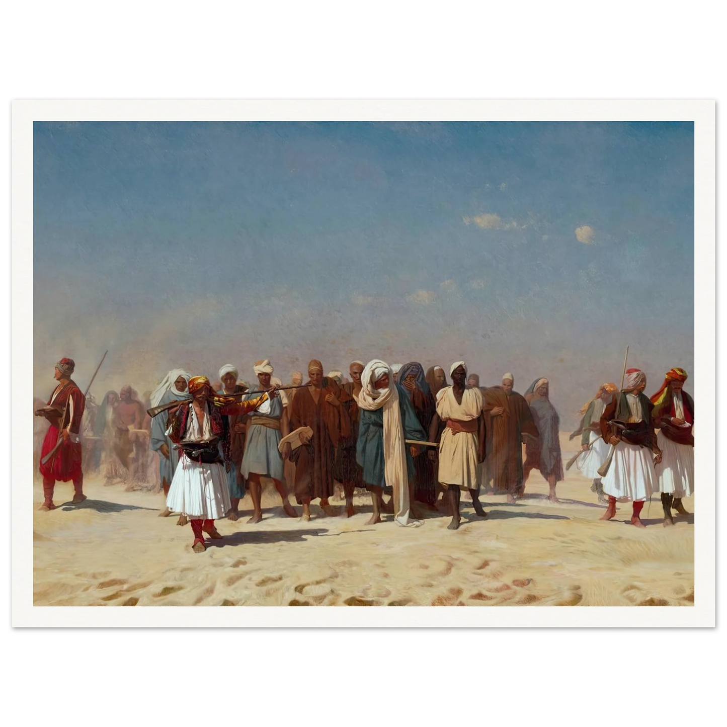 Egyptian Recruits Crossing The Desert (1857) Art Print | Jean Leon Gerome - Framed Poster - 30x40 cm / 12x16″ - Black frame